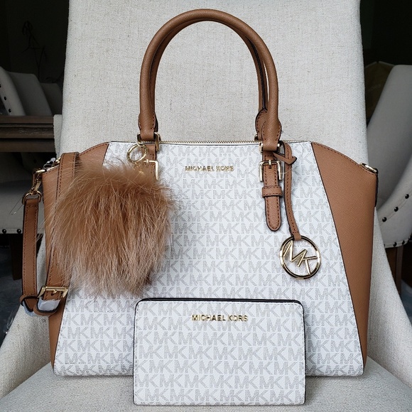 MICHAEL Michael Kors Handbags - SOLD Michael Kors Ciara Bag + Wallet + Pom Vanilla